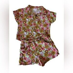 Wonder Nation Floral Kids  Set - Pink and Yellow